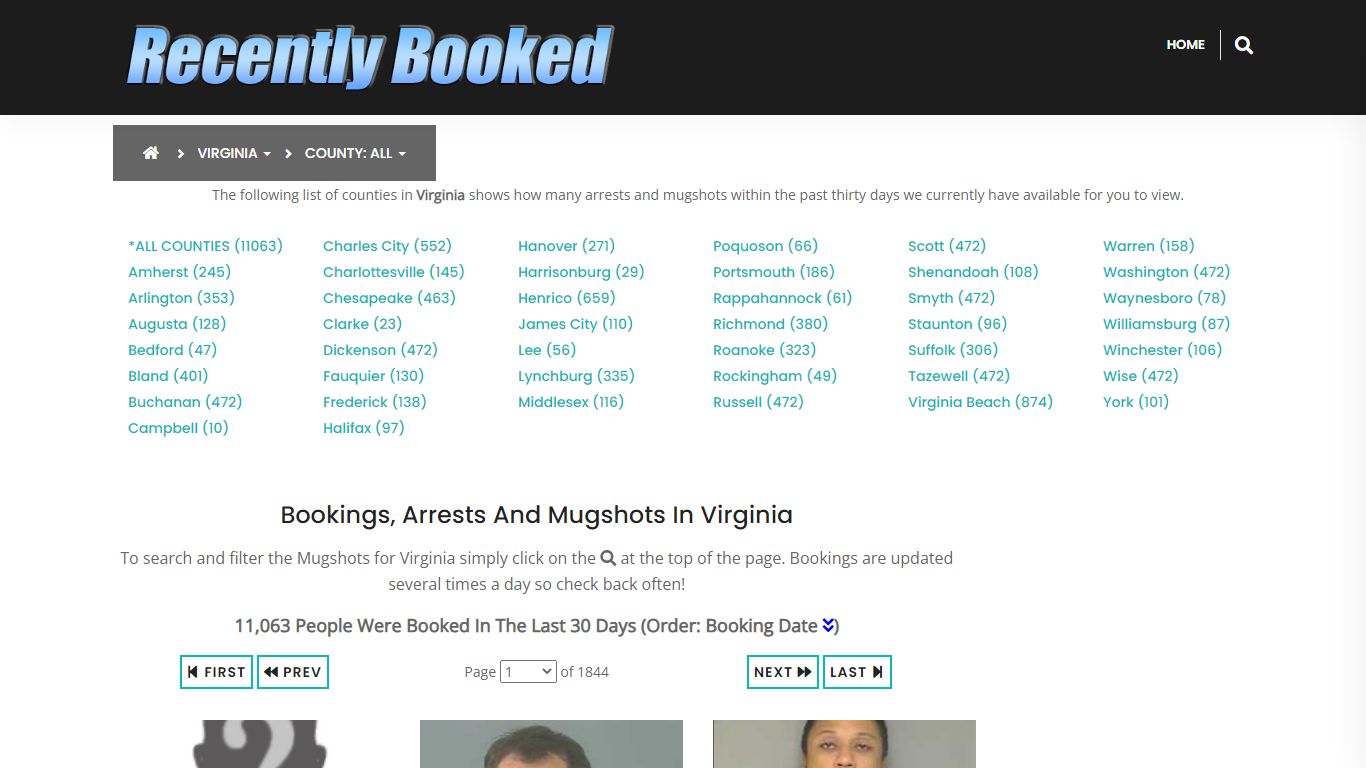 Bookings, Arrests and Mugshots in Virginia Beach County, Virginia